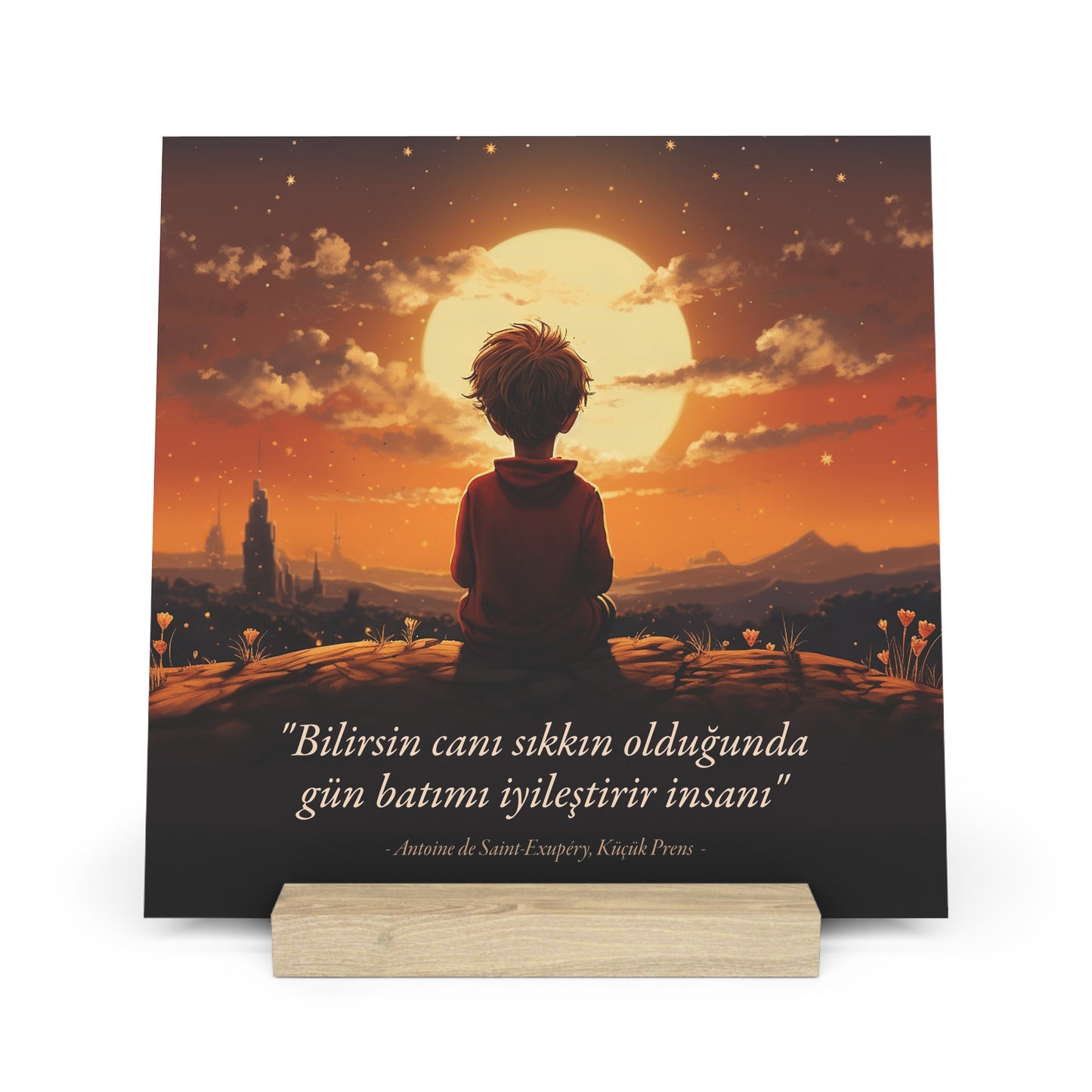 Küçük Prens Ahşap Stand - Gün Batımı