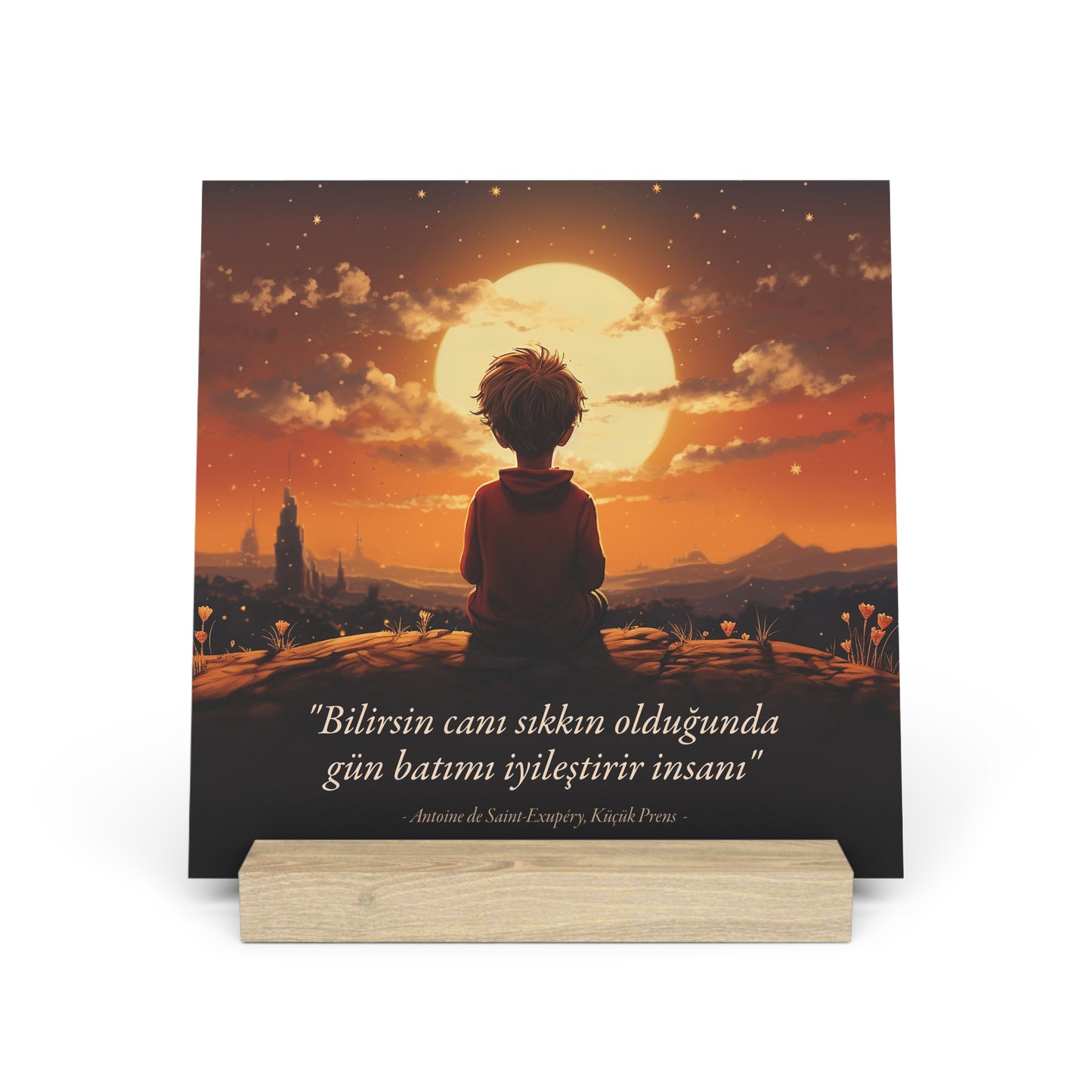 Küçük Prens Ahşap Stand - Gün Batımı