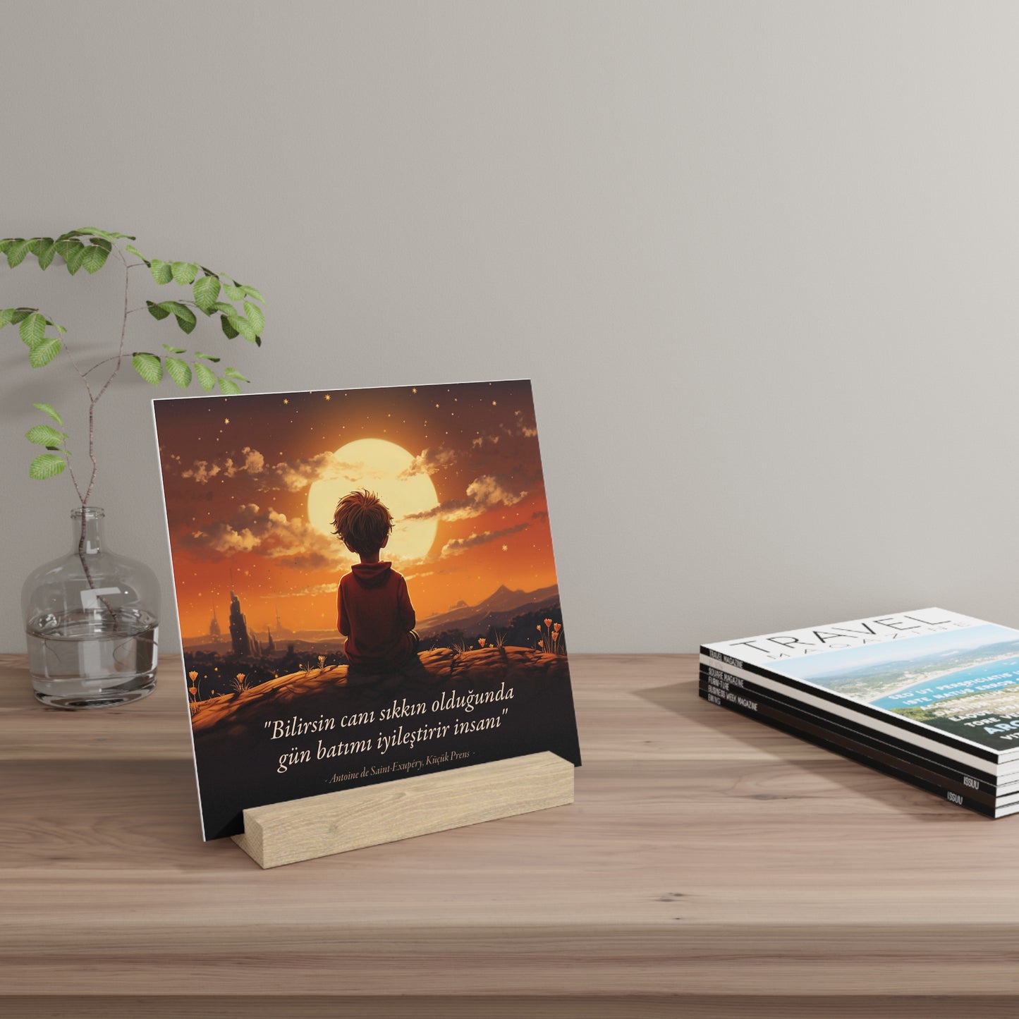 Küçük Prens Ahşap Stand - Gün Batımı